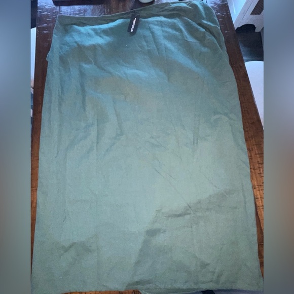 PrettyLittleThing Plus Green ORing Split Leg Midaxi Skirt NWT 24 linen blend - Picture 13 of 14